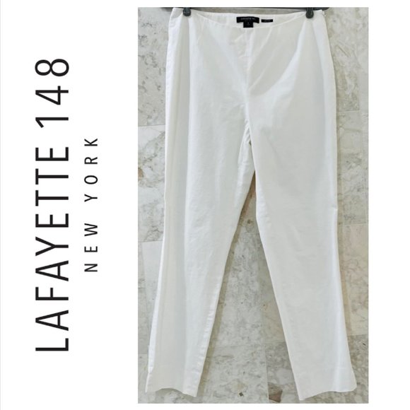 Lafayette 148 New York Pants - LAFAYETTE 148 {8} Crop Pant Skinny White Chrystie